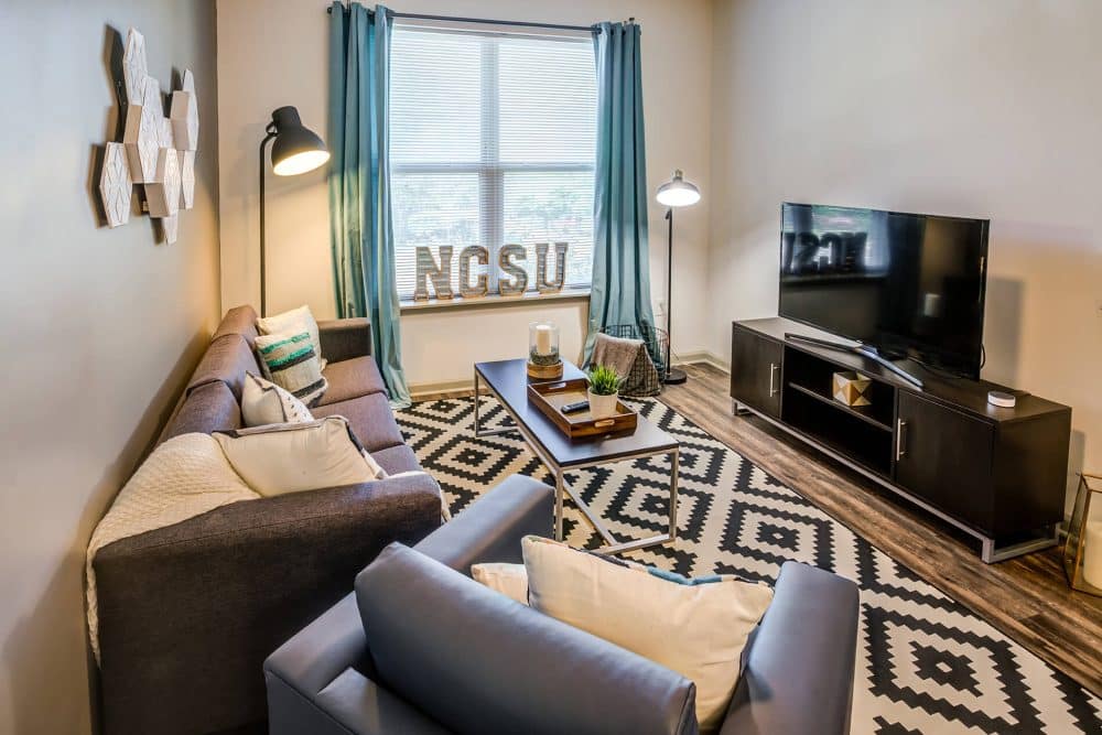 living room - signature 1505 luxury off campus apartments near north carolina state university ncsu in raleigh north carolina